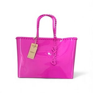 NWT Carmen Sol Large Angelica Jelly Tote In Fuchsia Made In Italy Bag Purse